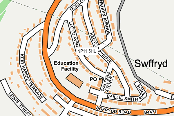 NP11 5HU map - OS OpenMap – Local (Ordnance Survey)