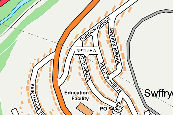 NP11 5HW map - OS OpenMap – Local (Ordnance Survey)