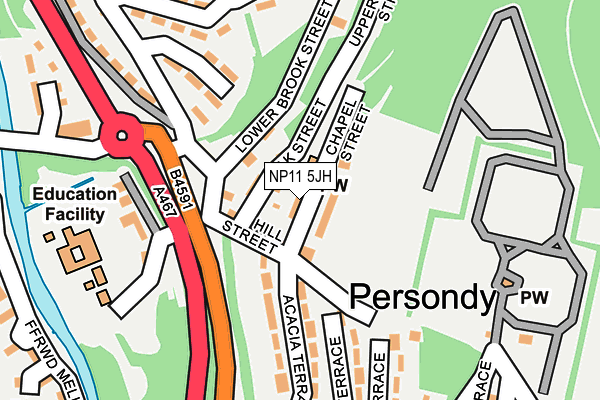 NP11 5JH map - OS OpenMap – Local (Ordnance Survey)