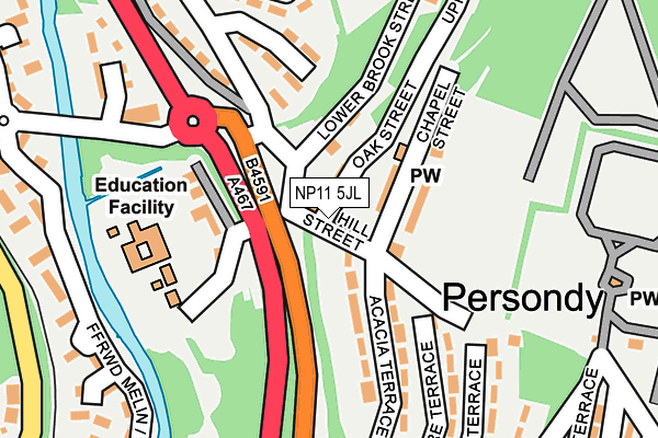 NP11 5JL map - OS OpenMap – Local (Ordnance Survey)
