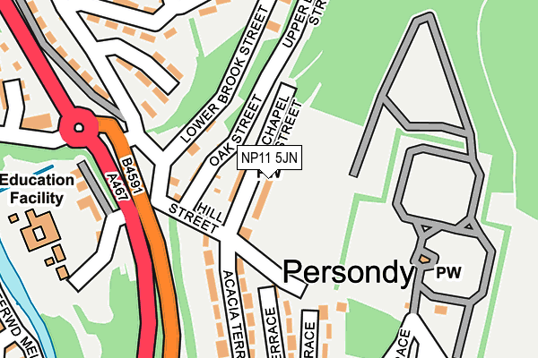 NP11 5JN map - OS OpenMap – Local (Ordnance Survey)