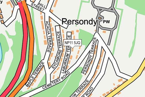 NP11 5JQ map - OS OpenMap – Local (Ordnance Survey)