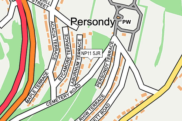 NP11 5JR map - OS OpenMap – Local (Ordnance Survey)