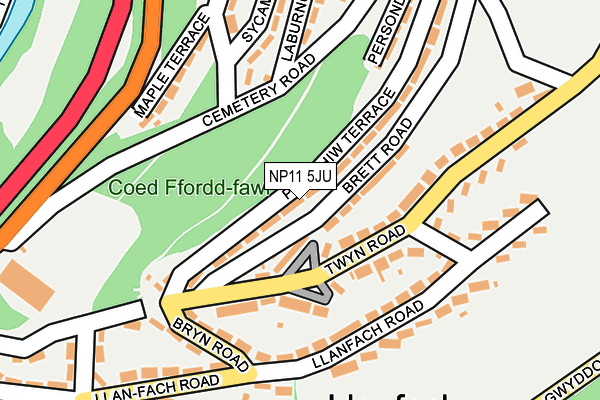 NP11 5JU map - OS OpenMap – Local (Ordnance Survey)