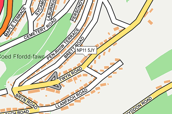 NP11 5JY map - OS OpenMap – Local (Ordnance Survey)