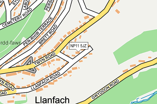 NP11 5JZ map - OS OpenMap – Local (Ordnance Survey)