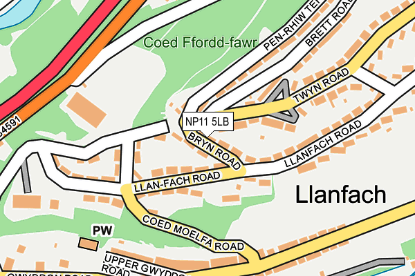 NP11 5LB map - OS OpenMap – Local (Ordnance Survey)