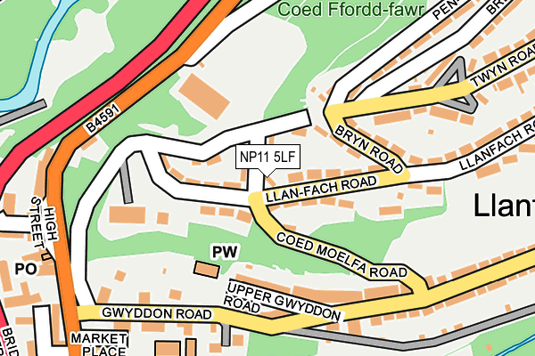 NP11 5LF map - OS OpenMap – Local (Ordnance Survey)