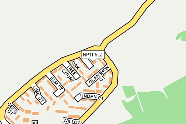 NP11 5LZ map - OS OpenMap – Local (Ordnance Survey)