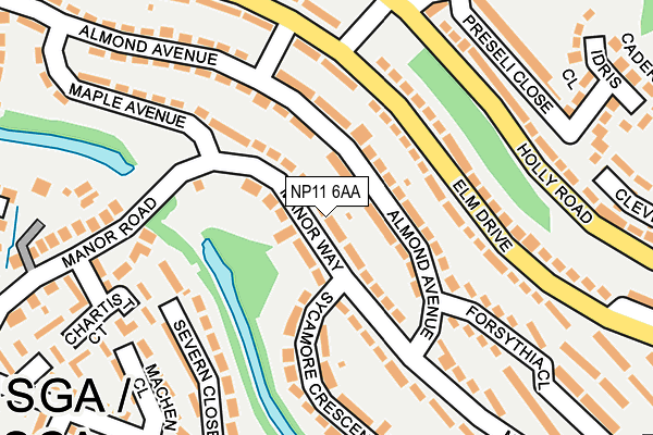 NP11 6AA map - OS OpenMap – Local (Ordnance Survey)