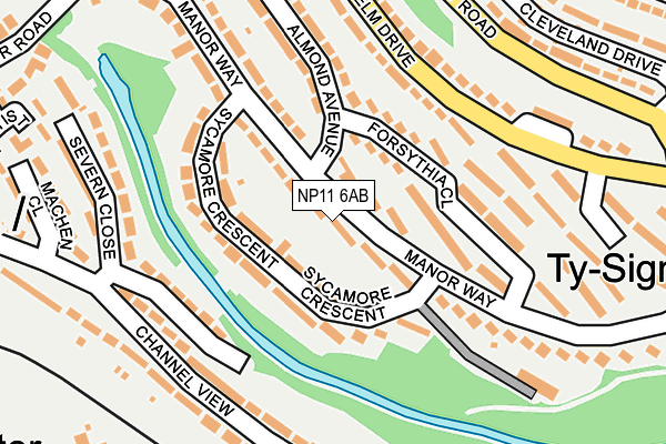 NP11 6AB map - OS OpenMap – Local (Ordnance Survey)