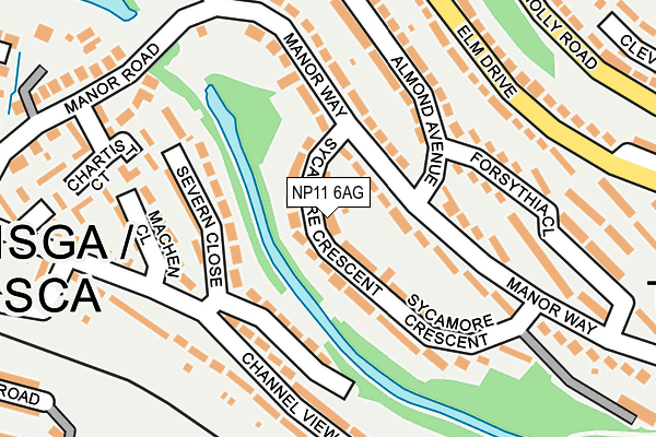NP11 6AG map - OS OpenMap – Local (Ordnance Survey)