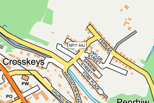 NP11 6AJ map - OS OpenMap – Local (Ordnance Survey)