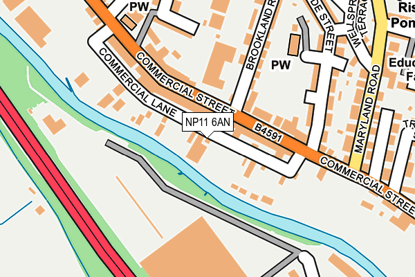 NP11 6AN map - OS OpenMap – Local (Ordnance Survey)