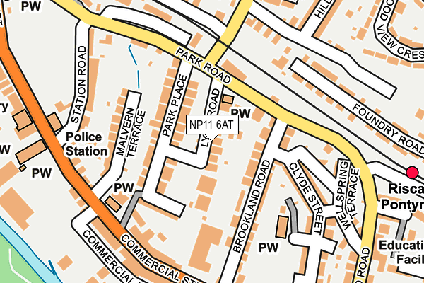 NP11 6AT map - OS OpenMap – Local (Ordnance Survey)