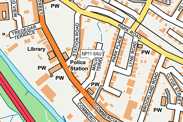 NP11 6AU map - OS OpenMap – Local (Ordnance Survey)