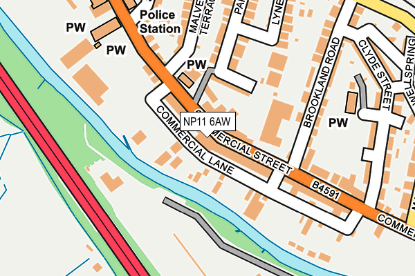 NP11 6AW map - OS OpenMap – Local (Ordnance Survey)