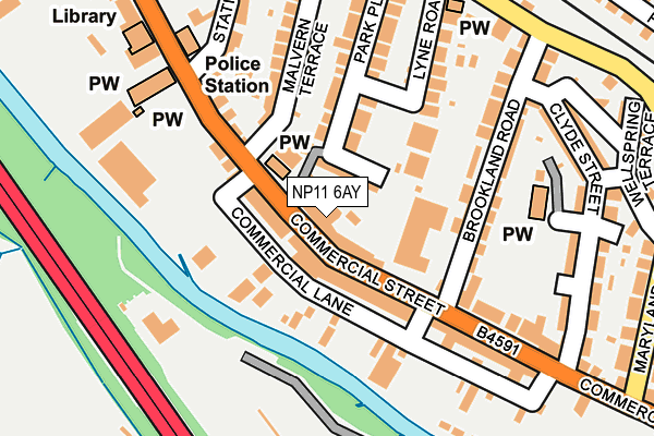 NP11 6AY map - OS OpenMap – Local (Ordnance Survey)