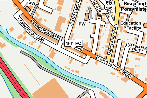 NP11 6AZ map - OS OpenMap – Local (Ordnance Survey)