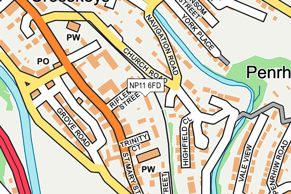 NP11 6FD map - OS OpenMap – Local (Ordnance Survey)
