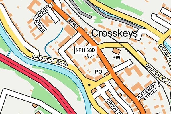 NP11 6GD map - OS OpenMap – Local (Ordnance Survey)