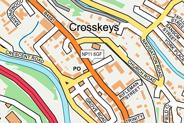 NP11 6GF map - OS OpenMap – Local (Ordnance Survey)