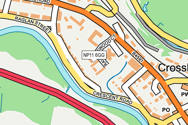 NP11 6GG map - OS OpenMap – Local (Ordnance Survey)