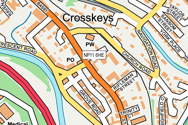 NP11 6HE map - OS OpenMap – Local (Ordnance Survey)