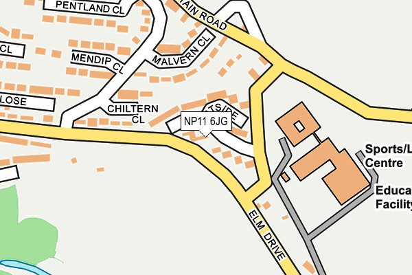 NP11 6JG map - OS OpenMap – Local (Ordnance Survey)