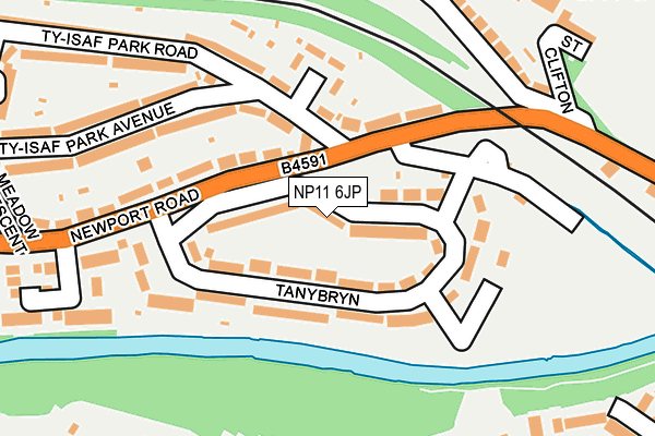 NP11 6JP map - OS OpenMap – Local (Ordnance Survey)