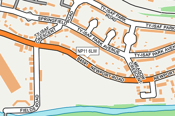 NP11 6LW map - OS OpenMap – Local (Ordnance Survey)