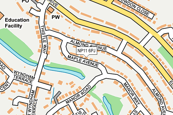 NP11 6PJ map - OS OpenMap – Local (Ordnance Survey)