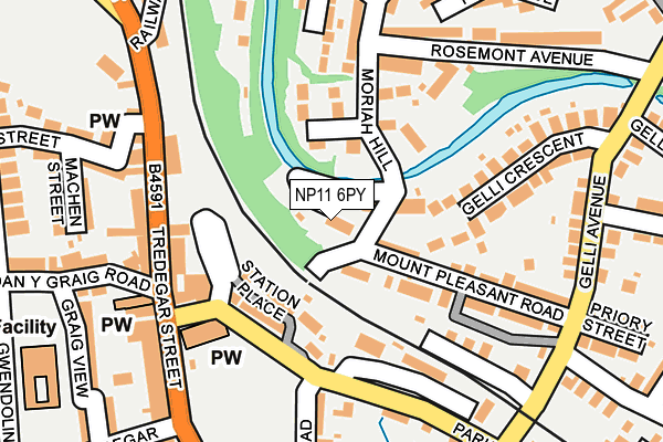 NP11 6PY map - OS OpenMap – Local (Ordnance Survey)