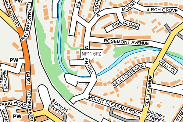 NP11 6PZ map - OS OpenMap – Local (Ordnance Survey)