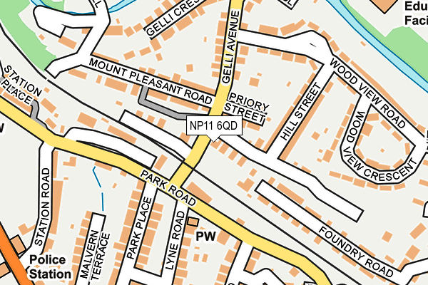 NP11 6QD map - OS OpenMap – Local (Ordnance Survey)