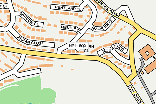 NP11 6QX map - OS OpenMap – Local (Ordnance Survey)