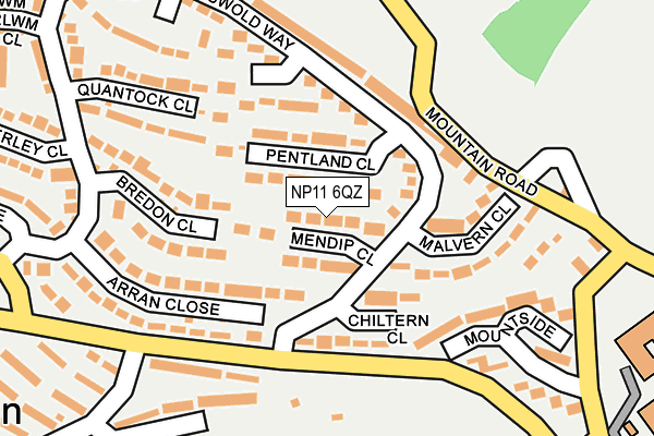 NP11 6QZ map - OS OpenMap – Local (Ordnance Survey)