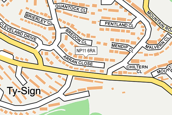 NP11 6RA map - OS OpenMap – Local (Ordnance Survey)