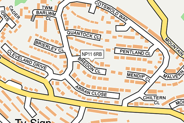 NP11 6RB map - OS OpenMap – Local (Ordnance Survey)