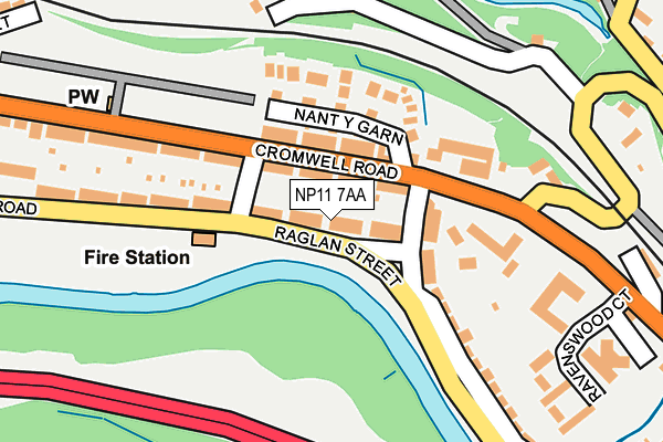 NP11 7AA map - OS OpenMap – Local (Ordnance Survey)