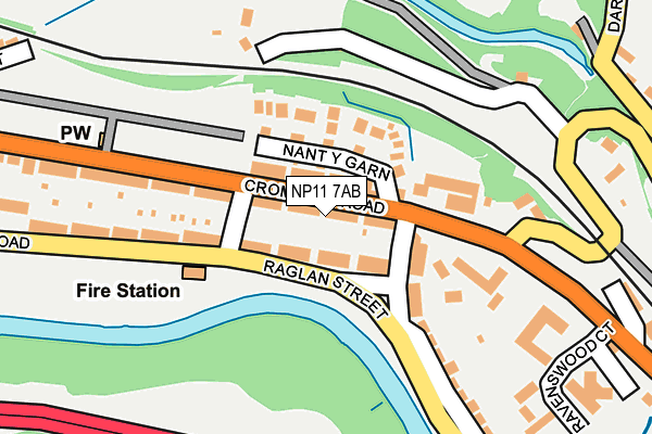 NP11 7AB map - OS OpenMap – Local (Ordnance Survey)