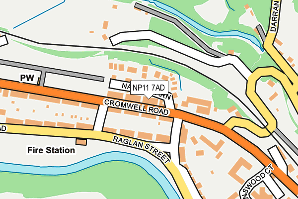 NP11 7AD map - OS OpenMap – Local (Ordnance Survey)