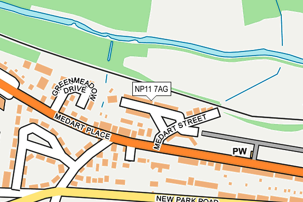 NP11 7AG map - OS OpenMap – Local (Ordnance Survey)