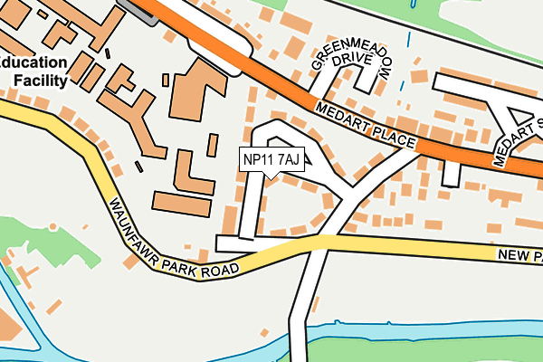 NP11 7AJ map - OS OpenMap – Local (Ordnance Survey)