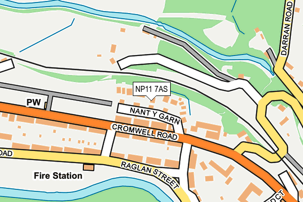 NP11 7AS map - OS OpenMap – Local (Ordnance Survey)