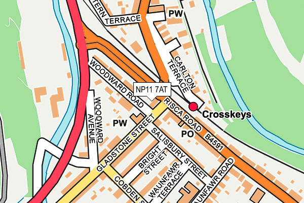 NP11 7AT map - OS OpenMap – Local (Ordnance Survey)