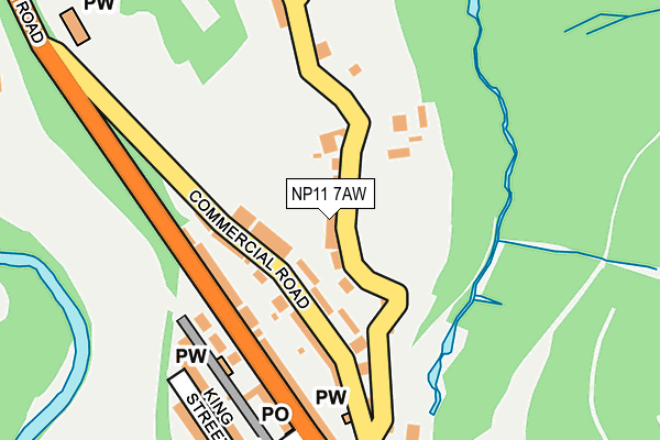 NP11 7AW map - OS OpenMap – Local (Ordnance Survey)