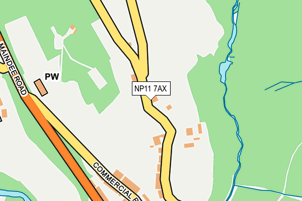 NP11 7AX map - OS OpenMap – Local (Ordnance Survey)