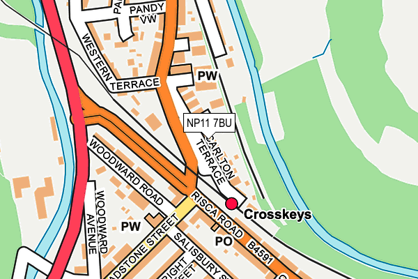 NP11 7BU map - OS OpenMap – Local (Ordnance Survey)