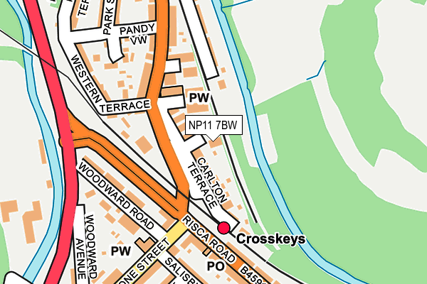 NP11 7BW map - OS OpenMap – Local (Ordnance Survey)